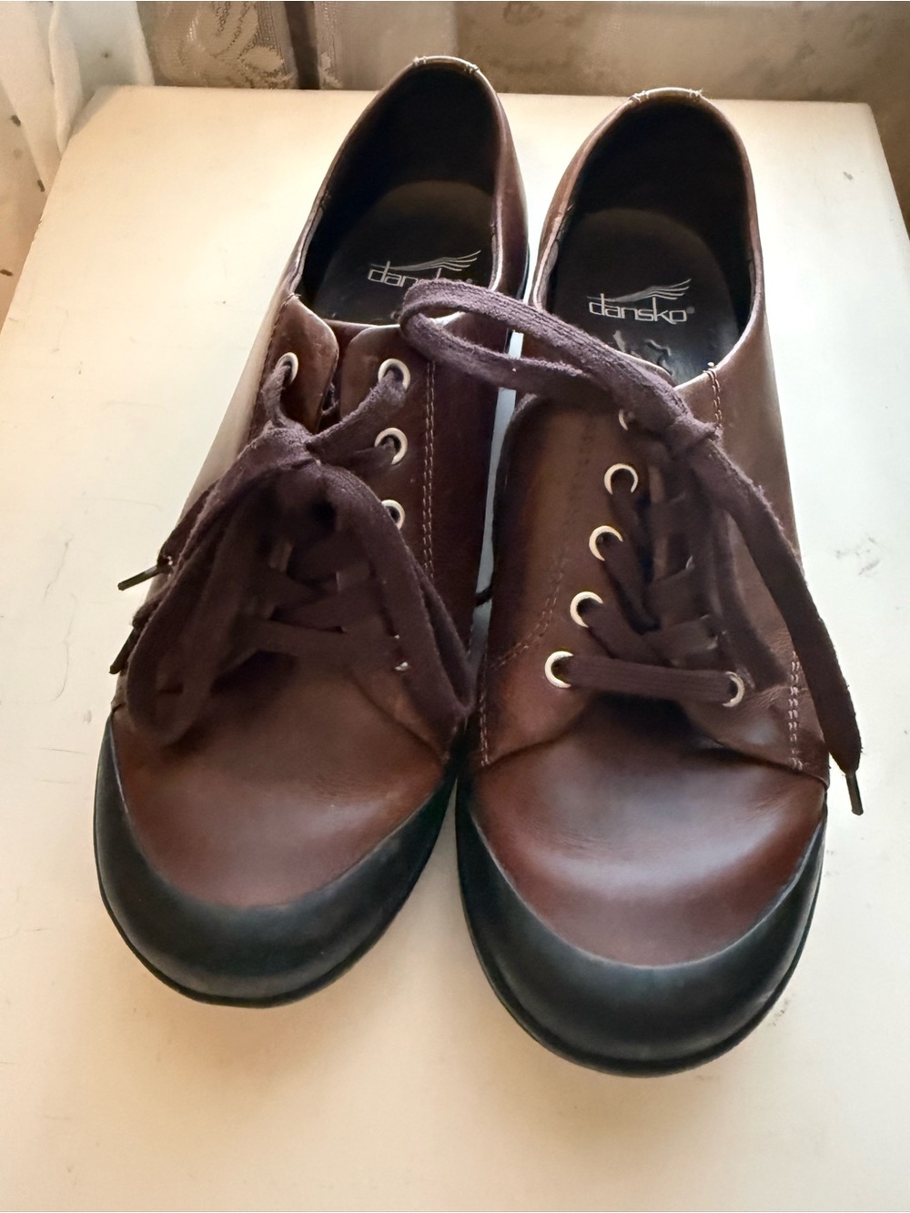 Dansko Women’s Brown Leather Casual Lace-Up Shoes
